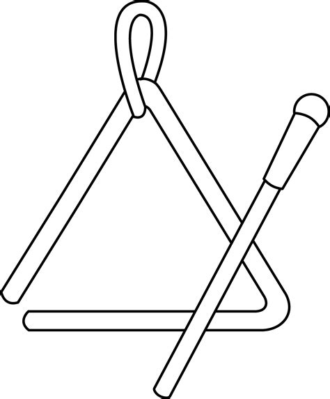 Triangle Instrument Line Art - Free Clip Art