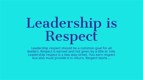 Leadership is Respect - YouTube