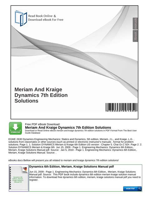 (PDF) Meriam And Kraige Dynamics 7th Edition · PDF fileEngineering ...