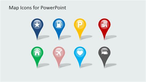 Professional PowerPoint Clipart Location Markers with Icons - SlideModel