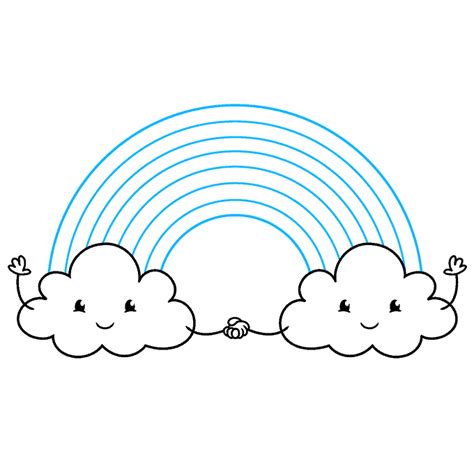 How to Draw a Cute Rainbow and Clouds - Really Easy Drawing Tutorial