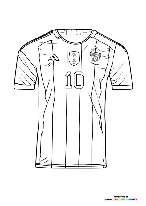 Messi shirt Conmebol Copa America USA 2024 - Coloring Pages for kids