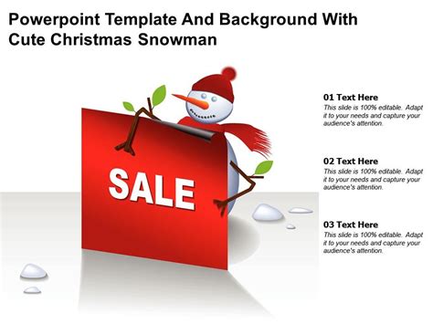 Powerpoint Template And Background With Cute Christmas Snowman ...