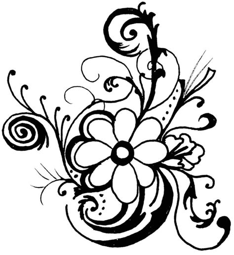 Free Flower Clipart Black And White, Download Free Flower Clipart Black And White png images ...