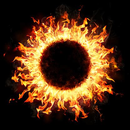 Fire Ring In The Dark Stock Photo - Download Image Now - iStock