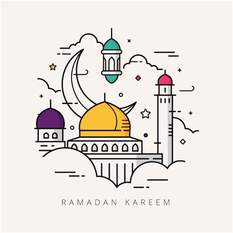 Premium Vector | Ramadan kareem line art design