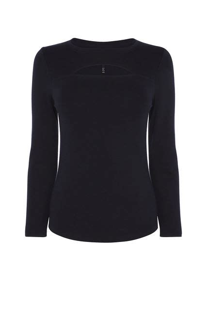 Karen Millen | LONG SLEEVE SCOOP TOP | Black | Karen Millen New In