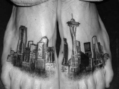 30 Seattle Skyline Tattoo Designs For Men - City Ink Ideas