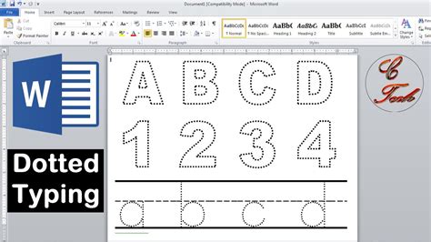 Tracing Letters Font In Microsoft Word - TracingLettersWorksheets.com