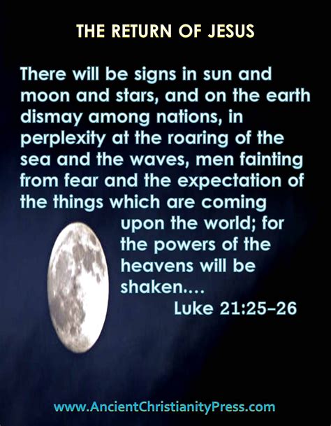 "There will be signs in sun and moon and stars, and on the earth dismay ...