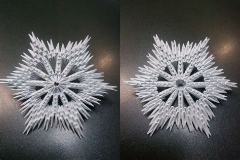 3d origami snowflake (модульное оригами снежинка)