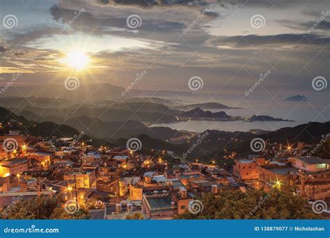 Night View of Jiufen, People Visit Heritage Old Town of Jiufen Located ...