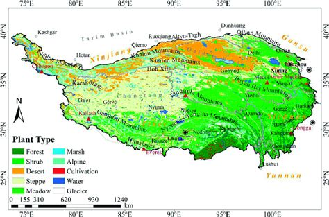 Map of vegetation cover types on the TP. For interpretation of the ...