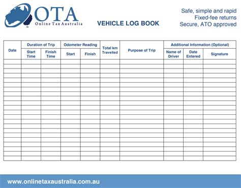 Car Log Book Template | Free Word Templates