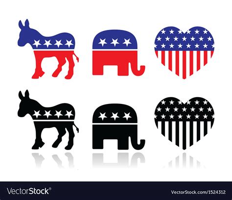 USA political parties symbols Royalty Free Vector Image