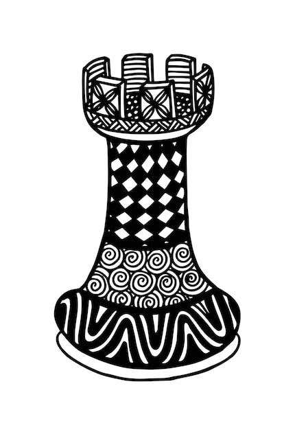 Rook chess piece vector illustration art | Vector Premium