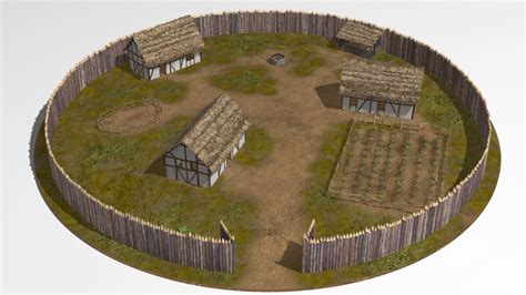 wooden fort 3D model | CGTrader