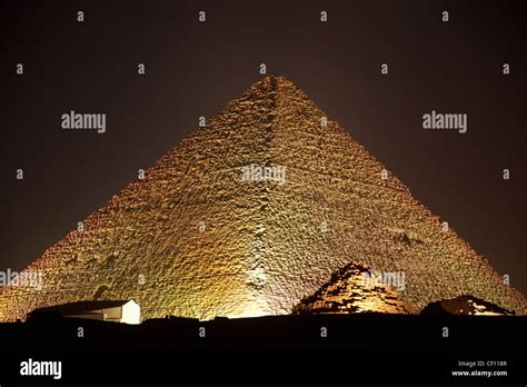 Egypt, Cairo, Giza, Great Pyramids Of Giza during light show Stock Photo - Alamy