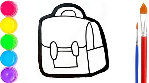 Cara menggambar dan mewarnai tas sekolah | how to draw a school bag for children - YouTube