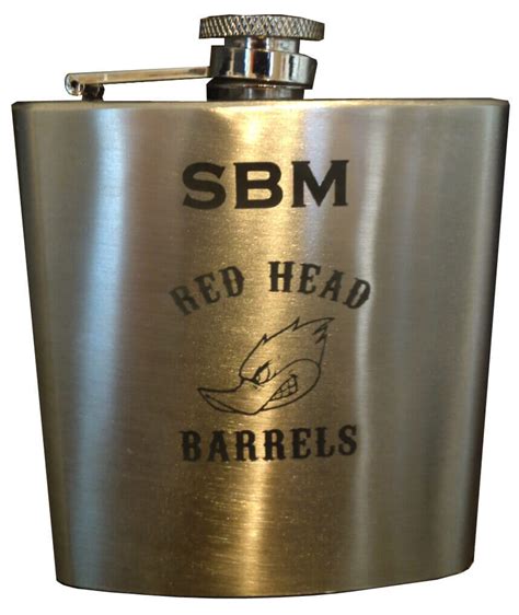 6 ounce Stainless Steel Flask - Red Head Oak Barrels | Aging Rum, Whiskey, Bourbon, Tequila ...