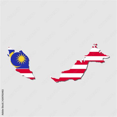 Malaysia Map Flag,Malaysia Map with Flag Vector Stock Vector | Adobe Stock