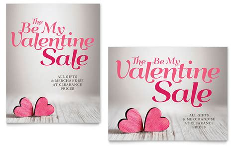 Valentine Sale Poster Template Design