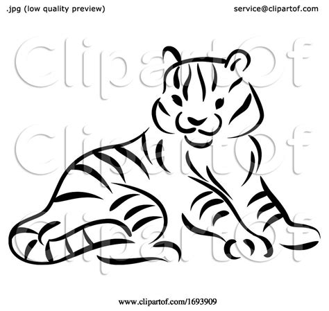 Calligraphy Styled Chinese Zodiac Tiger by Vector Tradition SM #1693909