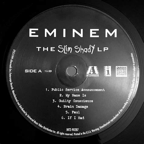 Eminem The Slim Shady LP 2 Vinyl | Etsy