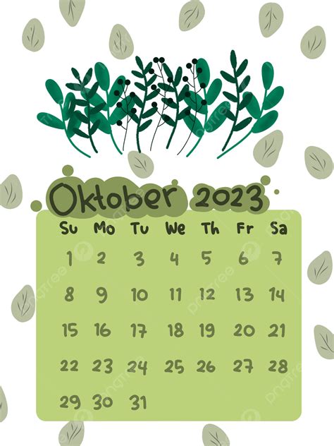 Calendar October 2023 Foliage Theme Template Download on Pngtree