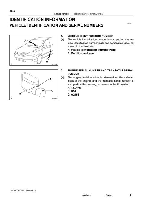 2004 TOYOTA COROLLA Service Repair Manual by 163710331 - Issuu