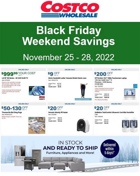 Costco Black Friday Weekend Savings Special Buys and Warehouse Savings ...