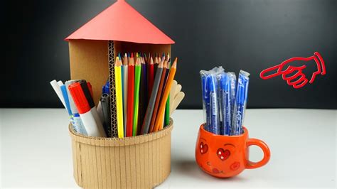 How to make pen holder - Diy pencil stand from cardboard - YouTube