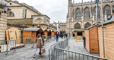 Bath Christmas Market 2019: pictures show chalets starting to appear in the city centre ...