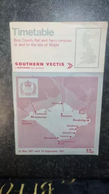 SOUTHERN VECTIS ISLE of Wight Bus, Rail+ Ferry Timetable Book May 1977 ...