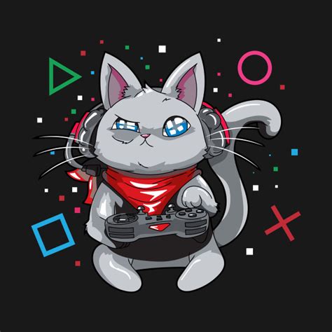 Gamer Cat - Gaming cat Gamer Shirt - Gamers - T-Shirt | TeePublic