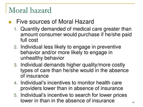 PPT - Health Insurance Adverse Selection Moral Hazard PowerPoint Presentation - ID:518038