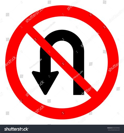 No U Turn Road Sign Vector Stock Vector (Royalty Free) 592500566 ...