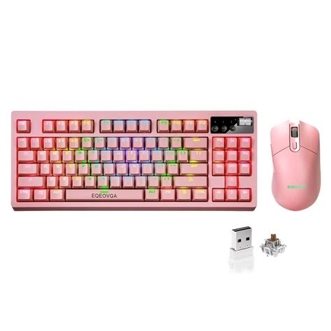 Buy Pink Wireless Mechanical Gaming Keyboard and Mouse Combo, Wireless Mechanical Keyboard/RGB ...