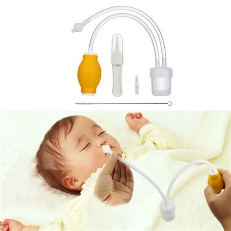 Newborn Baby Safe Soft Nasal Mucus Snot Aspirator Vacuum Suction Nose Cleaner-in Nasal Aspirator ...