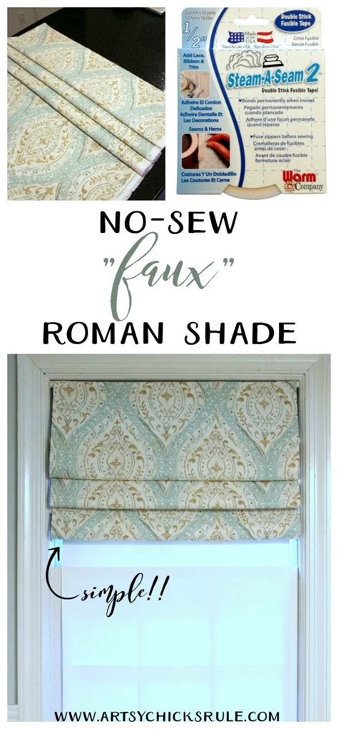 No Sew Faux Roman Shade - Artsy Chicks Rule®