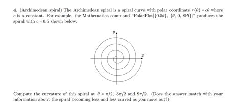 Solved 4. (Archimedean spiral) The Archimedean spiral is a | Chegg.com