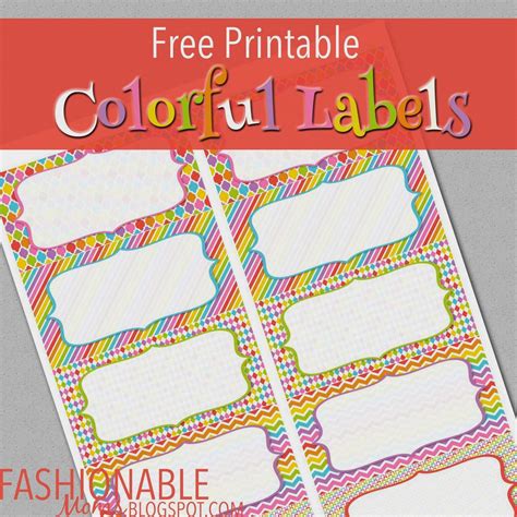 Free Printable: Colorful Labels (With images) | File folder labels, Free printables