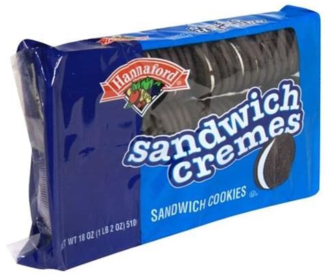 Hannaford Sandwich Cookies - 18 oz, Nutrition Information | Innit