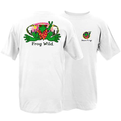 Peace Frogs Adult Frog Wild Short Sleeve T-Shirt, Humorous T-Shirts: Peace Frogs