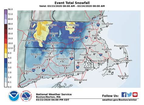 4 maps predicting the snowfall in Massachusetts from Monday’s storm