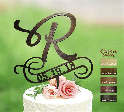 Letter R Cake Topper Rustic Cake Toppers for Wedding Letter - Etsy