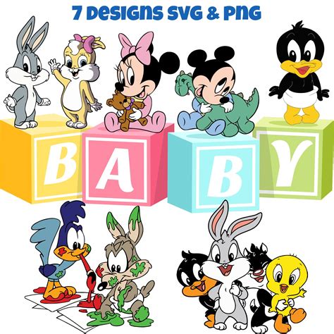 Baby Cartoon Characters Cute Babies Clipart Mickey Minnie - Etsy