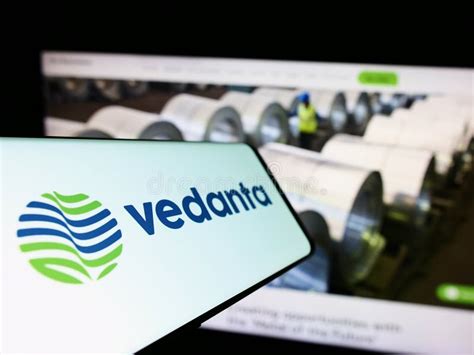 Cellphone with Logo of Indian Mining Company Vedanta Limited on Screen ...