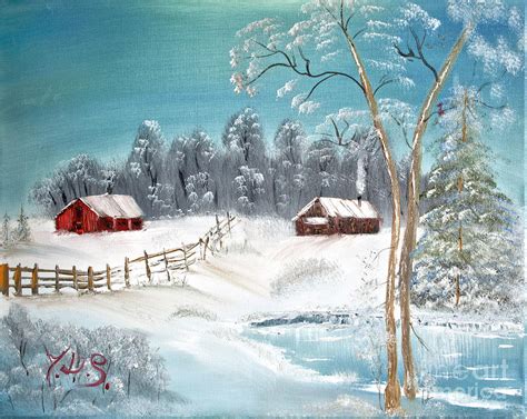 Winter Farm Painting by Joseph Summa - Pixels