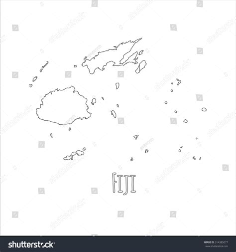 Outline Vector Map Fiji Simple Fiji Stock Vector (Royalty Free ...